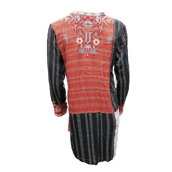 NEW JOHNNY WAS women's patchwork satin blouse in multi - Picture 3 of 3